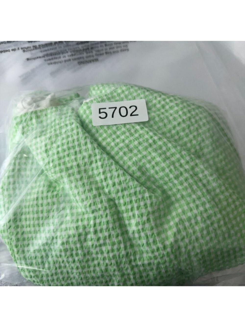 Zara Gingham Dress Size XS Mint Green Puff Sleeve Mini 100% Cotton Side Zipper - Picture 13 of 13
